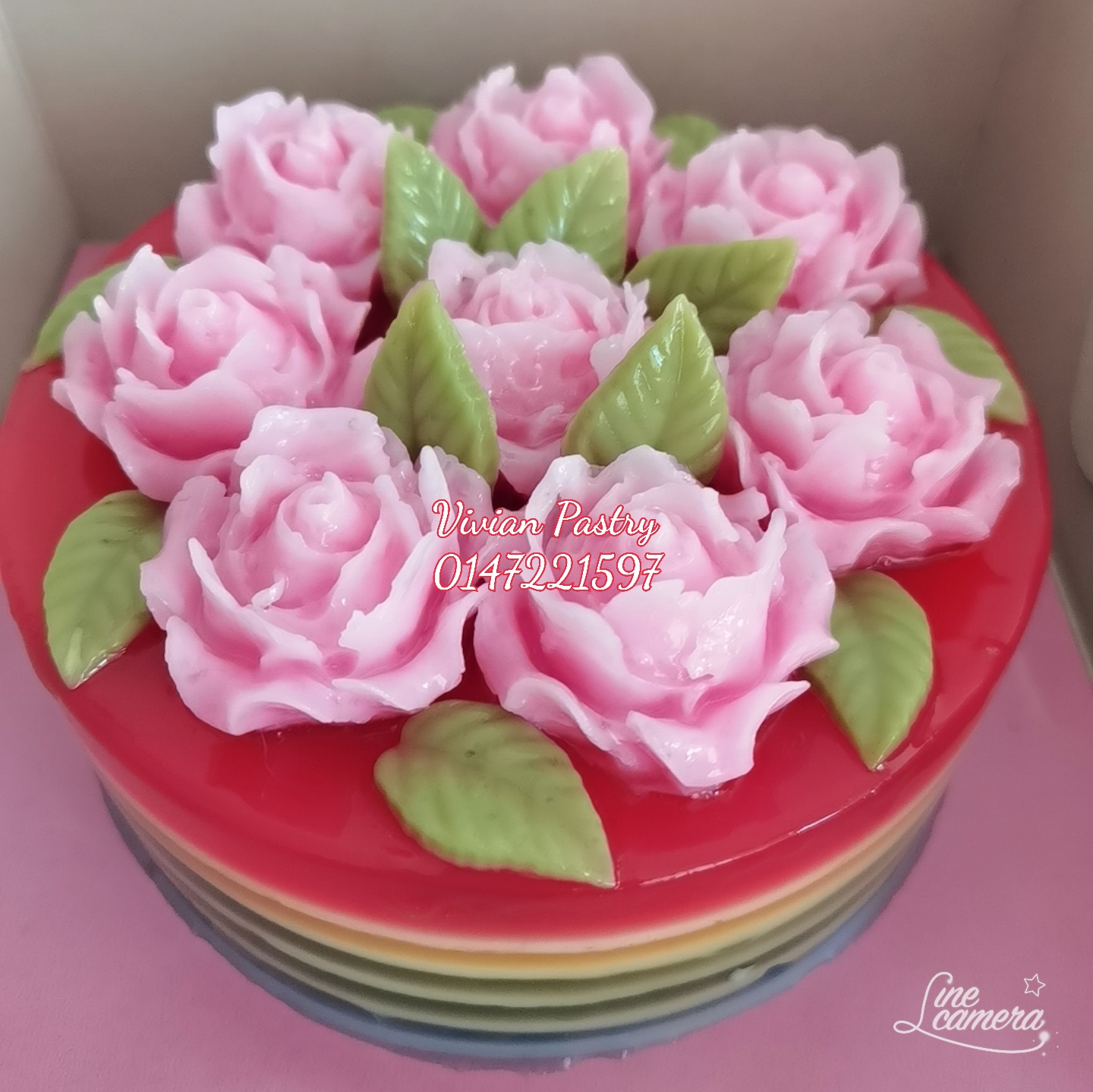 6 inches rainbow roses jelly cake
