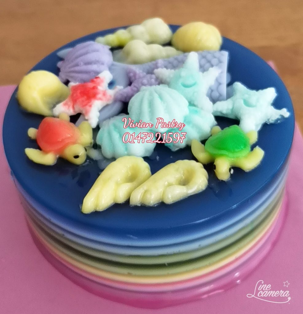 Seashell Rainbow Jelly Cake